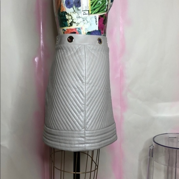 Topshop Quilted Eyelet Mini Skirt Vegan Hardware - Picture 4 of 8